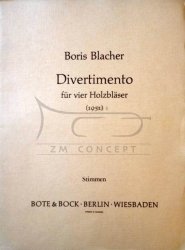 Blacher Boris: Divertimento: na kwartet dęty drewniany op. 38