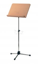 K&M 11819 (118/1) pulpit do nut orkiestrowy, statyw chromowany, pulpit drewniany - okleina bukowa