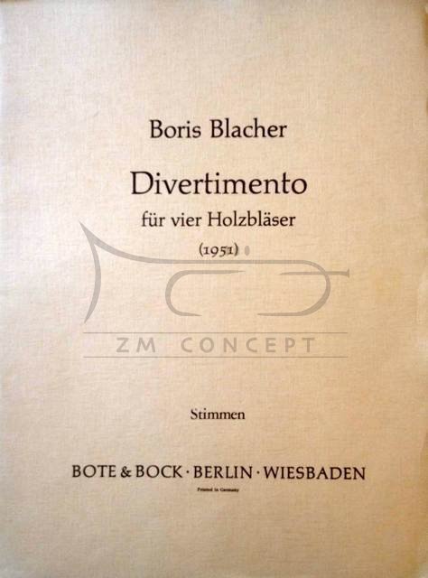 Blacher Boris: Divertimento: na kwartet dęty drewniany op. 38