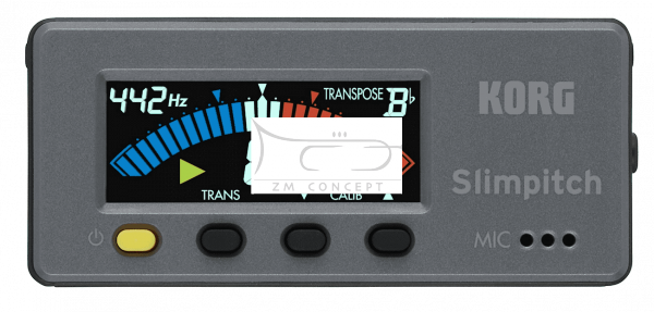 KORG SLIMPITCH tuner orkiestrowy z mikrofonem kontaktowym, wyświetlaczem i magnesem do pulpitu