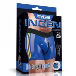 CHIC STRAP-ON SHORTS (28 - 31 CALI W PASIE) NIEBIESKI
