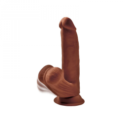 King Cock Dildo Plus 8 Triple Density Cock With Swinging Balls Brown