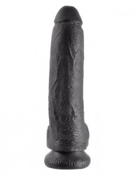 King Cock 9 Cock with Balls Black