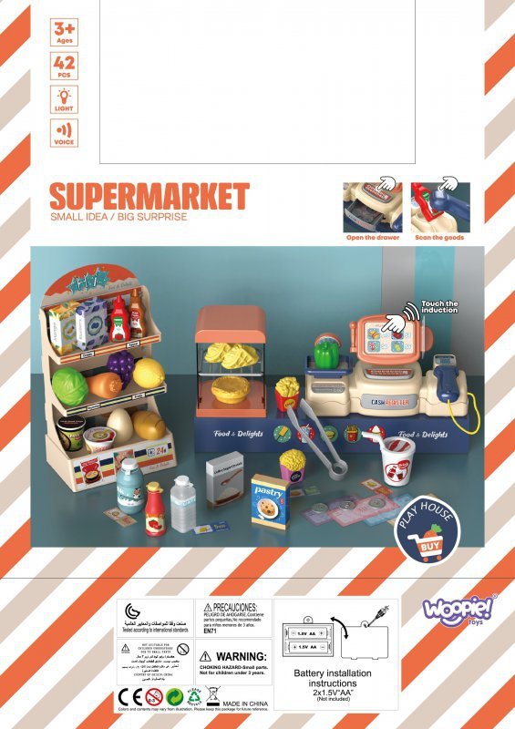 WOOPIE Sklep Supermarket Kasa Fiskalna 42 el.