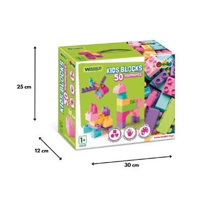 Wader Klocki 50 elementów Kids Blocks różowe