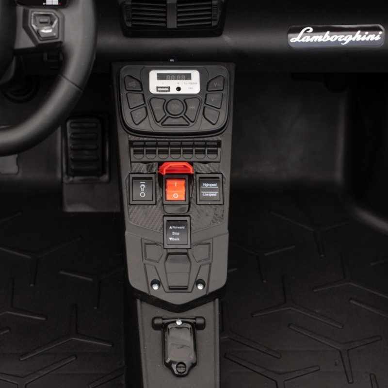 Auto Lamborghini Aventador SV na akumulator dla 2 dzieci Czerwony + Pilot 2,4 GHz + Pianka EVA + Audio LED