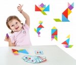 TOOKY TOY Drewniane Puzzle Tangram Układanka Magnetyczna