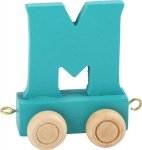 Dekoracja SMALL FOOT wagon do lokomotywy z literą M (kolor niebieski)
