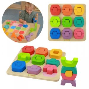 Kolorowe Klocki Dzielone Sorter Kształtów Kolorów Masterkidz