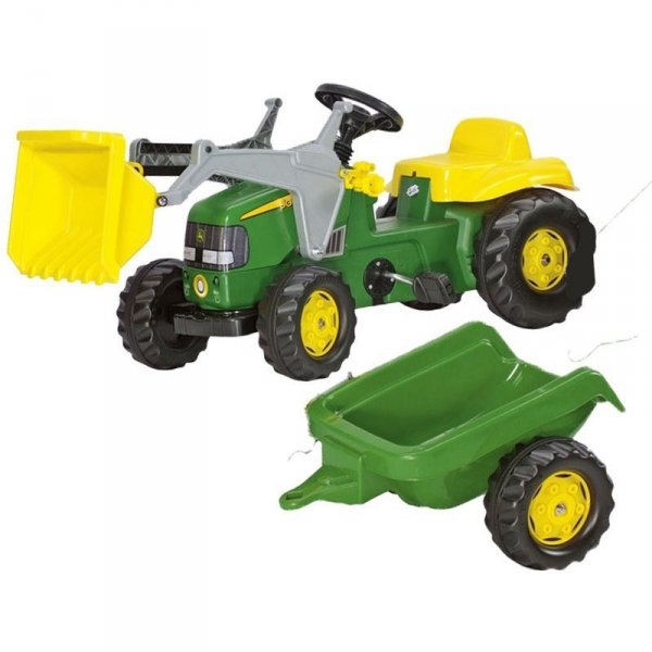 Rolly Toys Traktor na pedały John Deere z łyżką i przyczepą 2-5 Lat