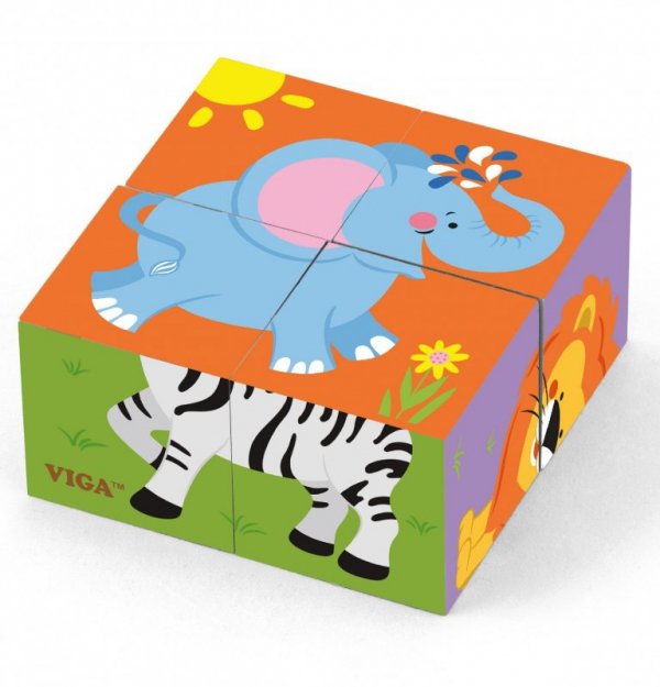 Drewniana układanka Zoo Puzzle Viga Toys 4 klocki