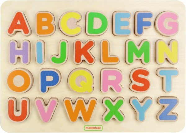 Drewniana Tabliczka Edukacyjna Masterkidz Alfabet Wielkie Literki Montessori