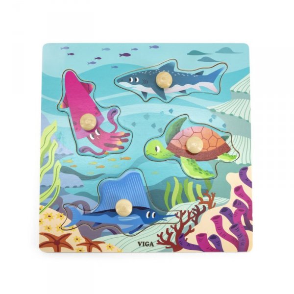 Viga 44594 Puzzle z uchwytami - Zwierzęta Morskie