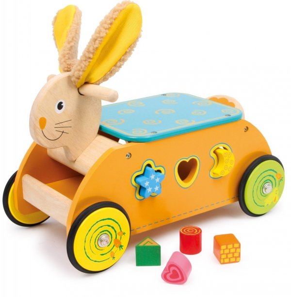 SMALL FOOT Rabbit Ride-on with Shape Sorter - jeździk z sorterem kształtów