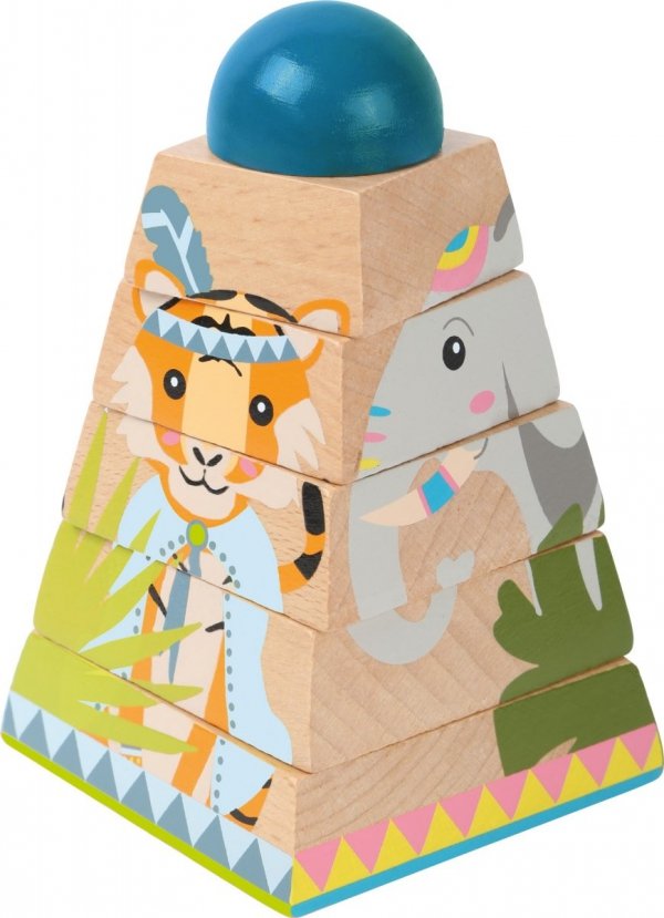SMALL FOOT Cube Puzzle Tower &quot;Jungle&quot; - obracające puzzle w kształcie wieży (dżungla)