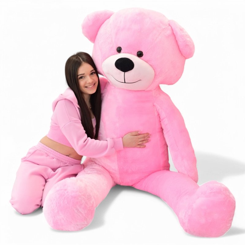 DUŻY MIŚ PLUSZOWY 220cm PLUSZAK MASKOTKA GIGANT - RÓŻOWY