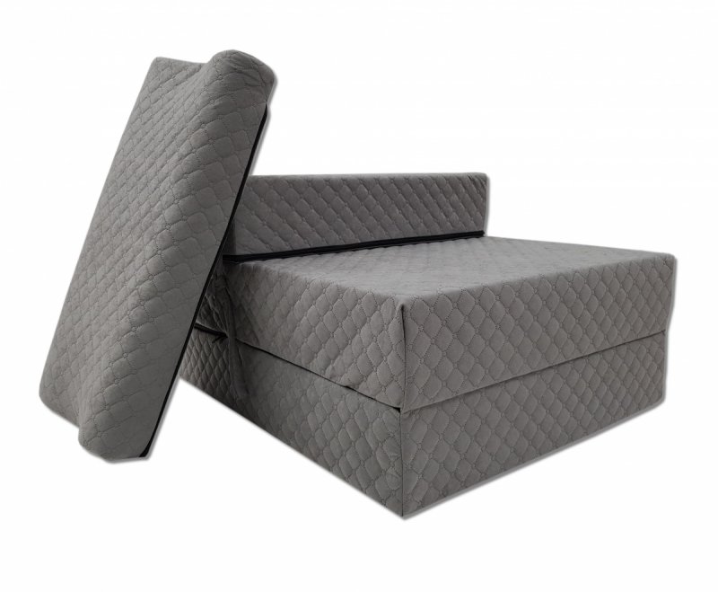 MATERAC TURYSTYCZNY SKŁADANY FOTEL 200x70x15cm - SZARY