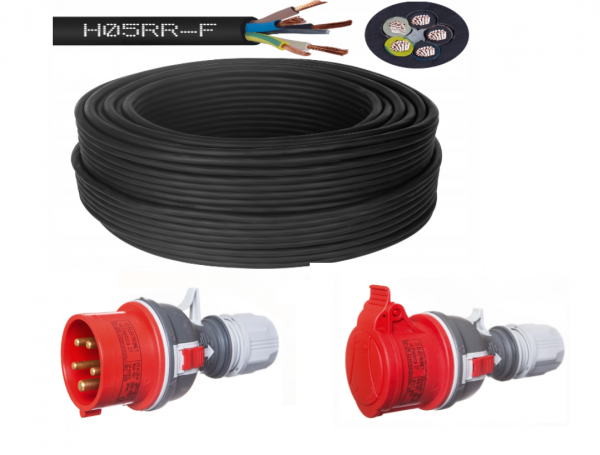 PRZEDŁUŻACZ BUDOWLANY SIŁOWY H05RR‑F (OW) 5x2,5 żo 20M 300/500V