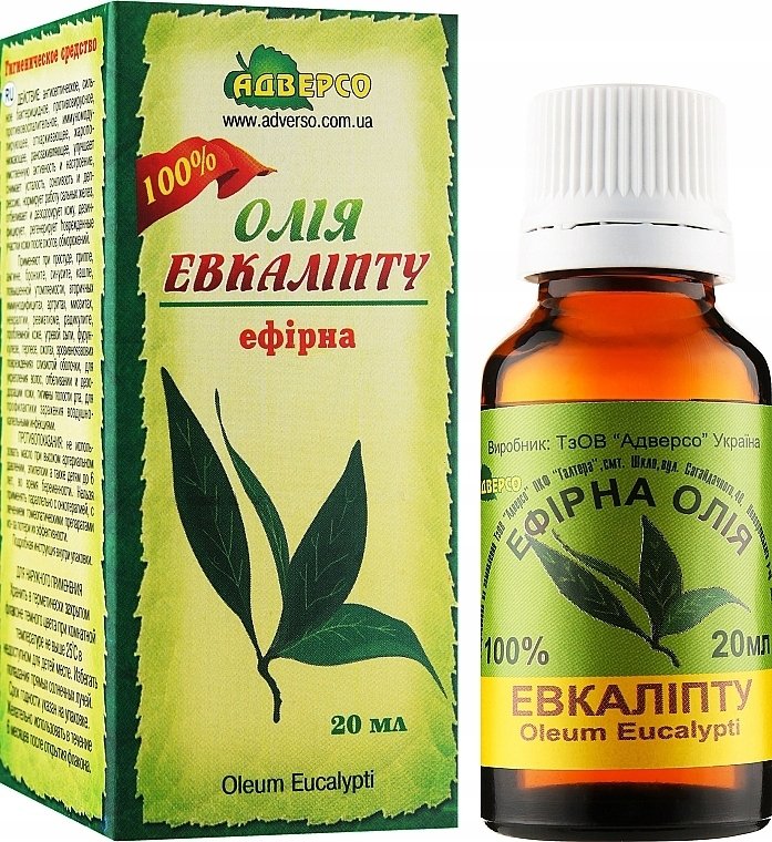 Olejek Eukaliptusowy, 100% Naturalny Adverso, 20 ml
