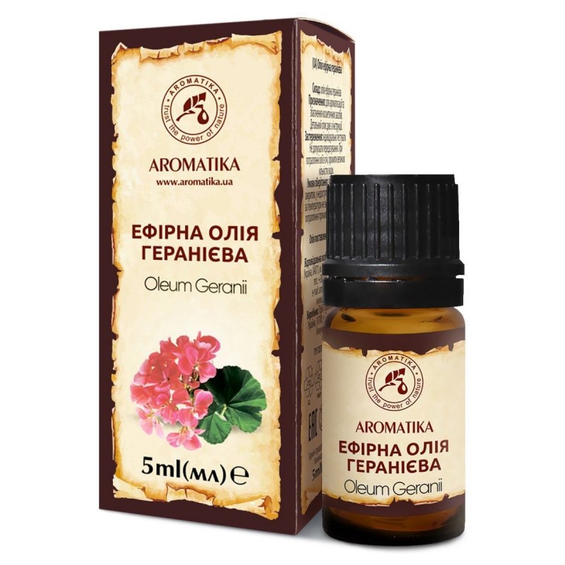 Olejek Geraniowy, 100% Naturalny, Aromatika, 5ml