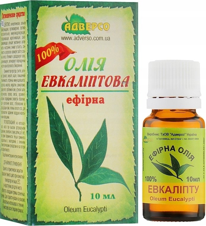 Olejek Eukaliptusowy, 100% Naturalny Adverso, 10 ml