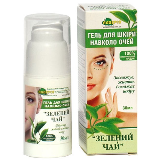 Żel do Skóry Wokół Oczu Zielona Herbata, Adverso, 30ml