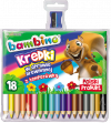 Kredki trójkątne z glinki kaolinowej Zestaw 18 kredek + temperówka BAMBINO St.Majewski