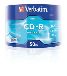 Verbatim CD-R 52x  50P SP Extra 43787 DataLife+, Extra Protection wrap 700MB