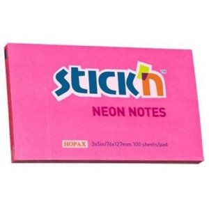 Bloczek STICKN 127x76mm ciemnoróżowy neonowy 100k 21169 STICK`N