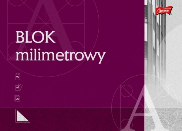 Blok milimetrowy Papier A3 20 kartek 90g UNIPAP