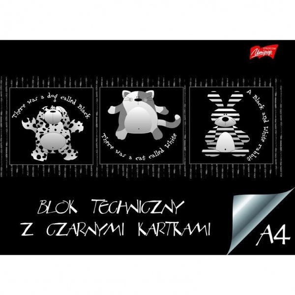 Blok techniczny A4 10k 180g czarny UNIPAP