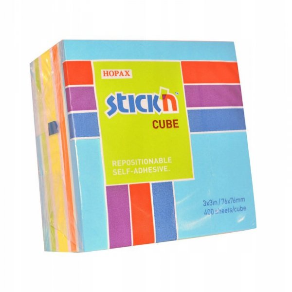 Bloczek STICK&quot;N 76x76mm 400k mix niebieski/zielony 21538