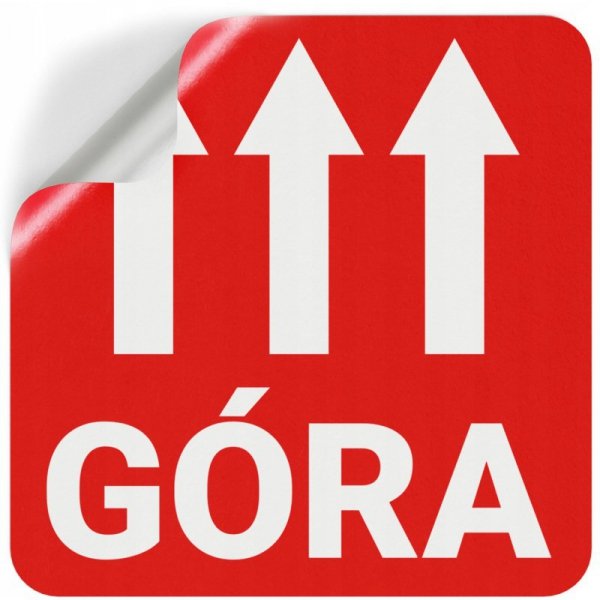 Etykieta ostrzegawcza &quot;GÓRA&quot; 55x55mm papierowa na roli (1000szt) BULK