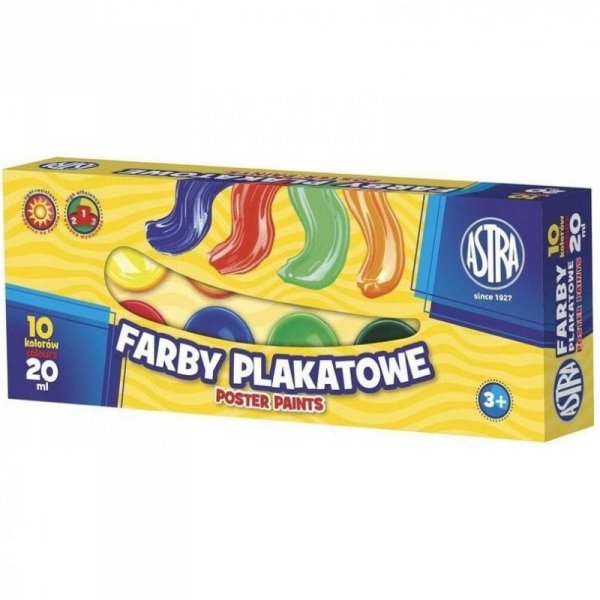 Farby plakatowe 10 kolorów - 20 ml 301115004 ASTRA