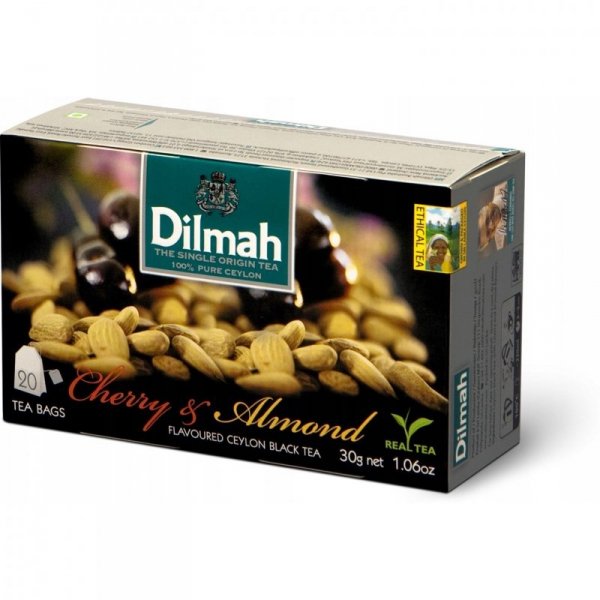 Herbata DILMAH (20 torebek) czarna z aromatem WIŚNIA & MIGDAŁ