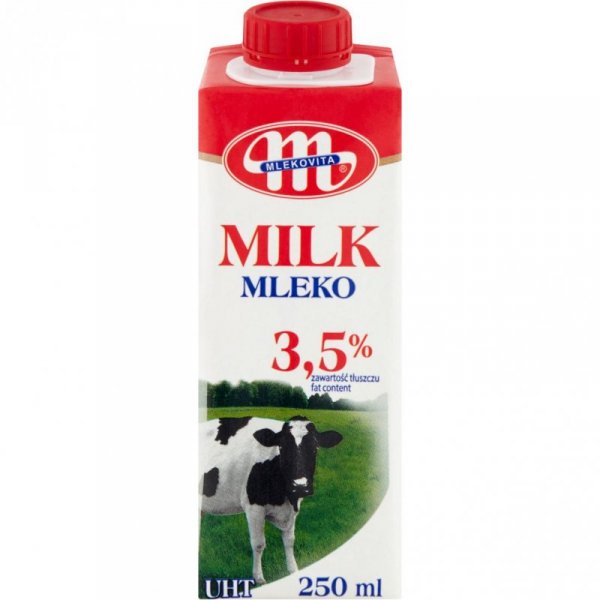 Mleko MLEKOVITA UHT (12 sztuk) naturalne 3,5% 250ml