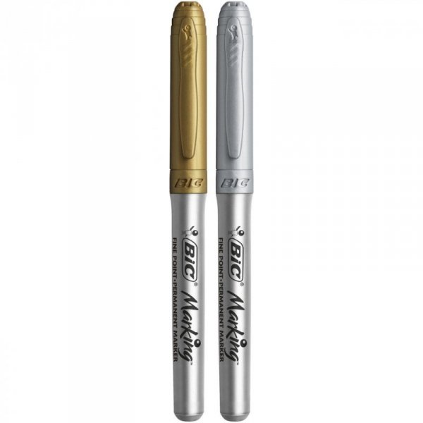 Markery BIC permanentne metaliczne kolory złoty(6szt.) + srebrny(6szt.) 950466