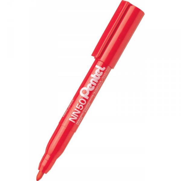 Marker permanentny NN50 czerwony okrągła końcówka PENTEL