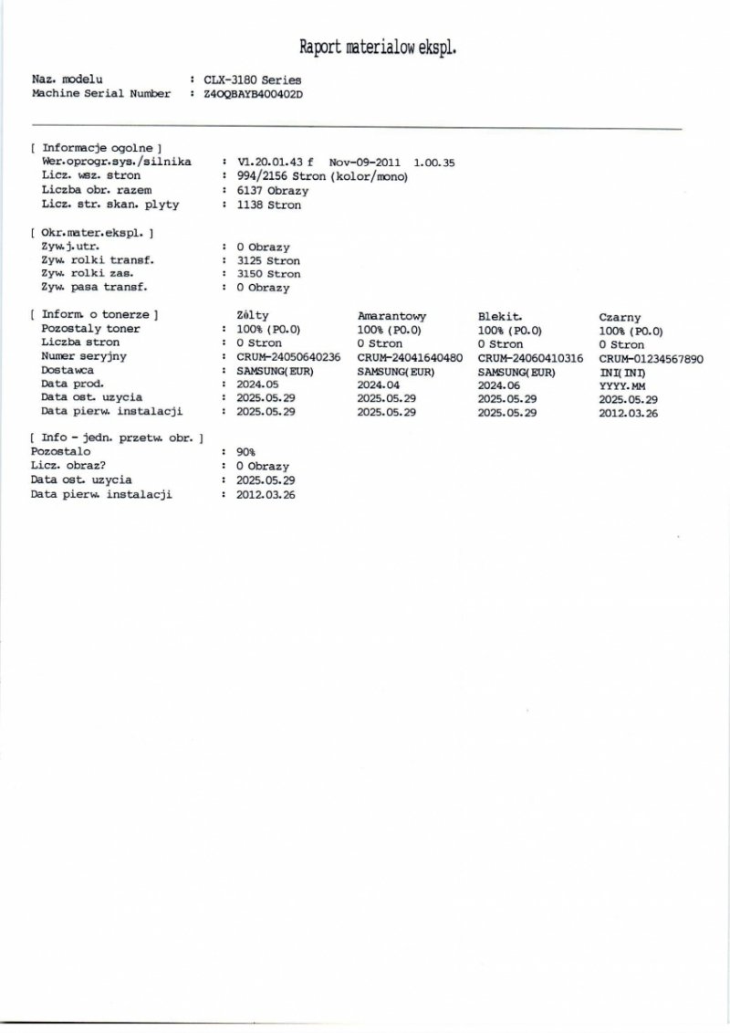 Urządzenie wielofunkcyjne SAMSUNG CLX-3185 WIECZNY CZIP