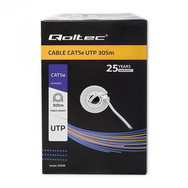 Qoltec Kabel sieciowy/skrętka UTP | CAT5E | 305m