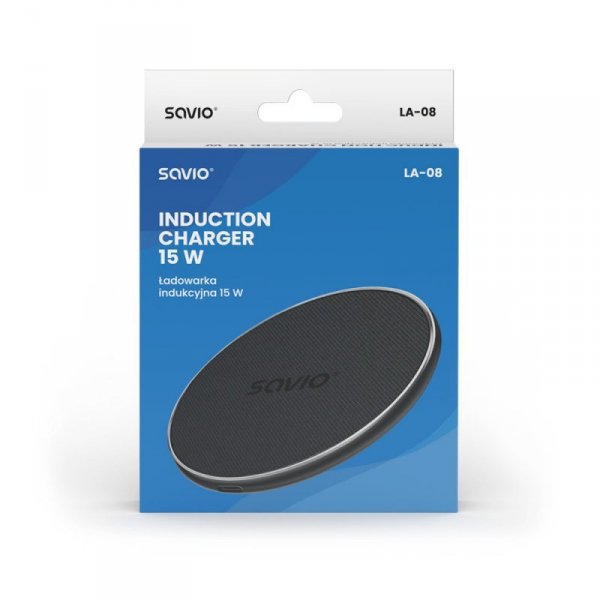 Savio Ładowarka bezprzewodowa indukcyjna Qi, USB-C, 15W, LA-08