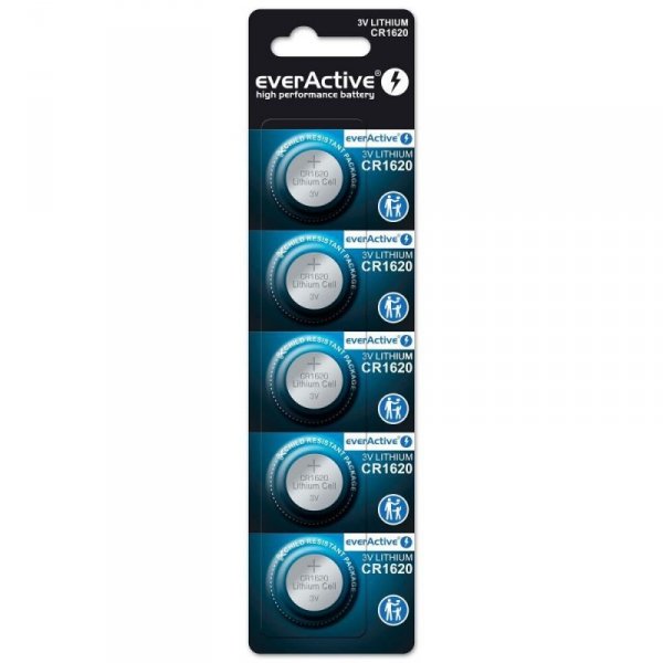 everActive Baterie litowe mini CR1620 blister 5 sztuk