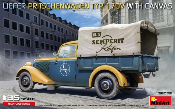 Mini Art 38072 Liefer Pritschenwagen Typ 1 170V With Canvas 1/35