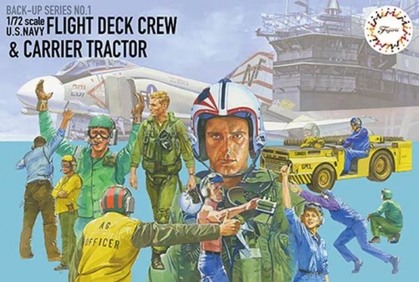 Fujimi 723457 1/72 FDC-1 Flight Deck Crew &amp; Carrier Tractor