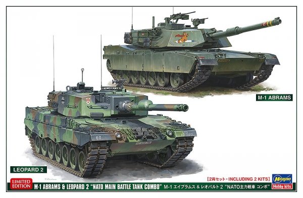 Hasegawa 30069 M1 Abrams &amp; Leopard 2  &quot;NATO Main Battle Tank Combo&quot; 1/72