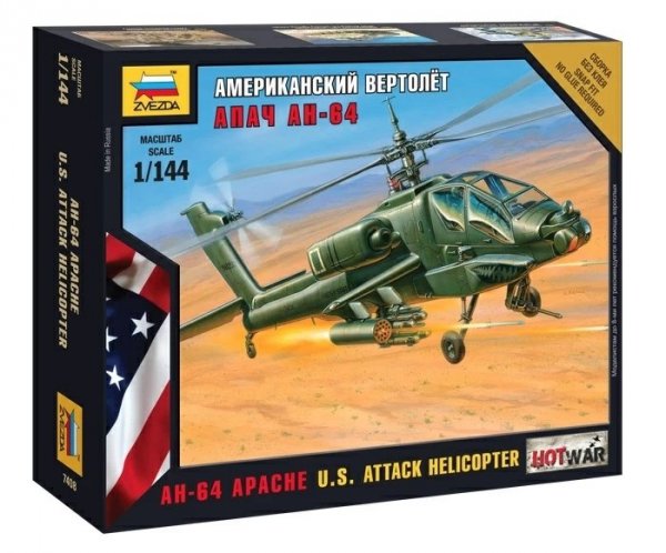 Zvezda 7408 Apache Helicopter 1/144