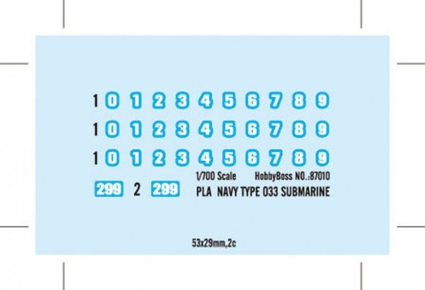Hobby Boss 87010 1/700 Pla  Navy Type 033 Submarin