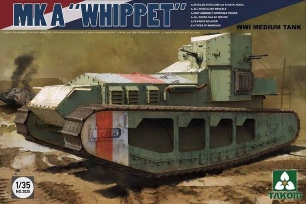 Takom 2025 Whippet Mk A WWI Medium Tank 1/35