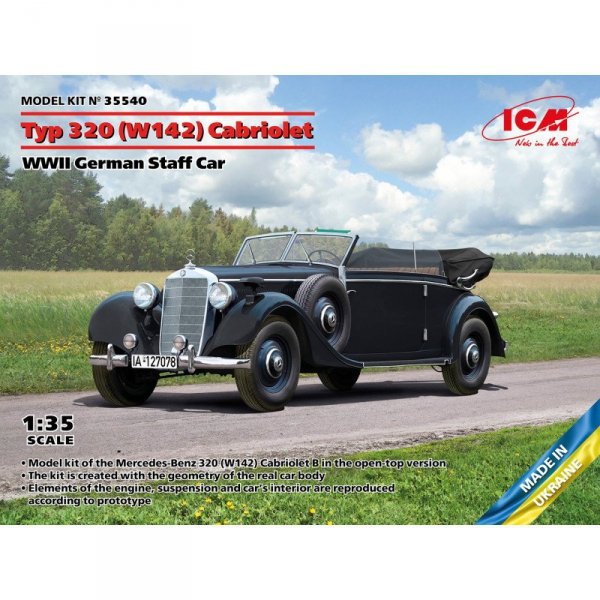 ICM 35540 Typ 320 (W142) Cabriolet WWII German Staff Car 1/35