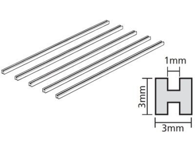 Tamiya 70201 Plastic Beams 3mm H *5